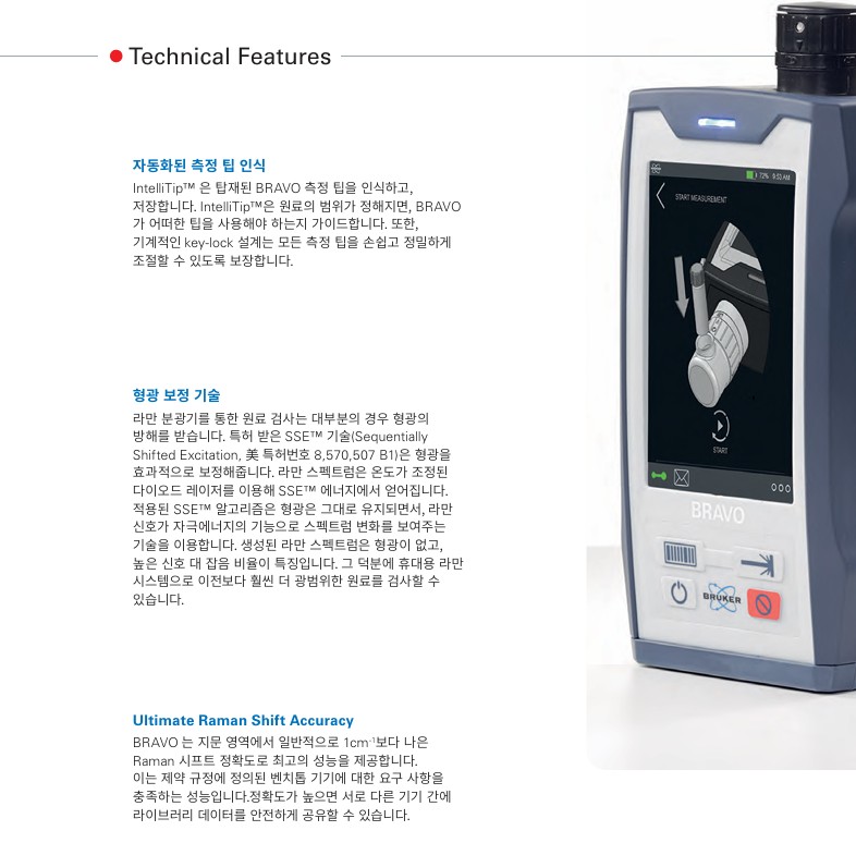 Handheld Raman - BRAVO : 차세대 휴대용 라만 분광기